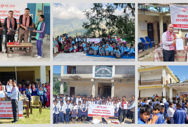 एनआईसी एशिया बैंकको ६ सामुदायिक विद्यालयलाई सहयोग, कम्प्युटरदेखि पानी शुद्धिकरण प्लान्टसम्म हस्तान्तरण