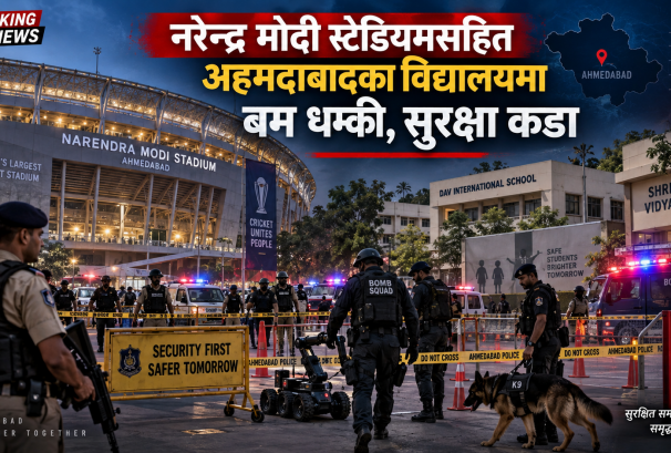 नरेन्द्र मोदी स्टेडियमसहित अहमदाबादका विद्यालयमा बम धम्की, सुरक्षा कडा