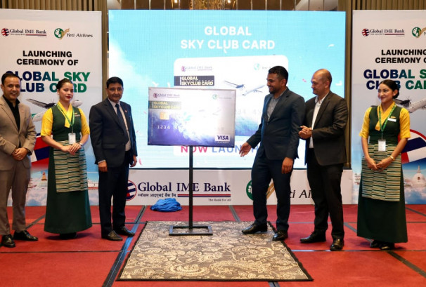 ग्लोबल आइएमई बैंकद्वारा ‘ग्लोबल स्काई क्लब कार्ड’ सार्वजनिक,  यती एअरलाइन्सको पहिलो टिकट किन्दा शतप्रतिशत क्यासव्याक
