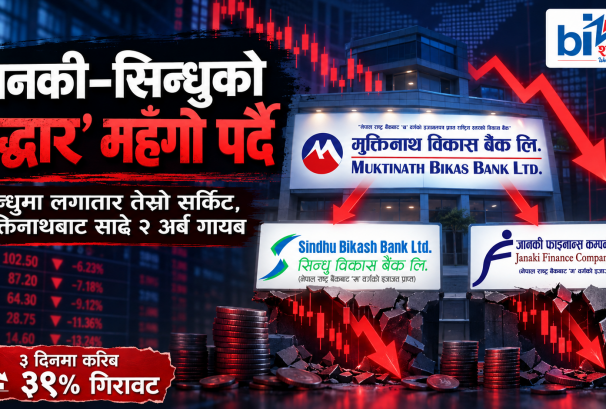 प्राप्ति सम्झौतापछि सिन्धुमा ३९ प्रतिशतको पहिरो, मुक्तिनाथको बजार पूँजीकरण साढे २ अर्ब घट्यो