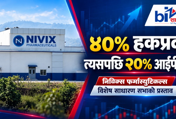निविक्स फर्मास्युटिकल्सले ४० प्रतिशत हकप्रद र २० प्रतिशत आईपीओ ल्याउने प्रस्ताव गर्दै, पूँजी संरचना पनि फेर्ने