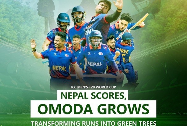 ओमोडाले नेपाली क्रिकेट टिमले प्रहार गर्ने प्रत्येक रनमा १, चौकामा ५ र छक्का/विकेटमा १० रुख रोप्ने