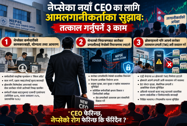 नेप्सेका नयाँ सीईओलाई लगानीकर्ताको ३ सन्देश: कर्मचारी शुद्धीकरणदेखि भेन्डरको ‘कब्जा’ तोड्नेसम्म