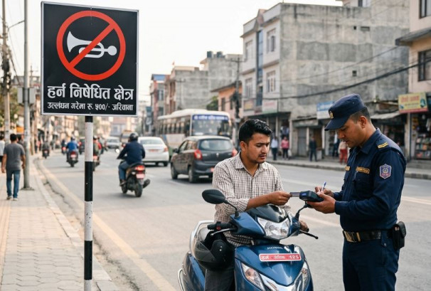 काठमाडौँमा ‘नो हर्न’ अभियान, २०० भन्दा बढी सवारीचालक कारबाहीमा