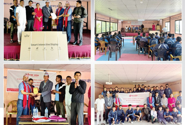 एनआईसी एशिया बैंकद्वारा सरस्वती माध्यमिक विद्यालयलाई स्मार्ट बोर्ड प्रदान
