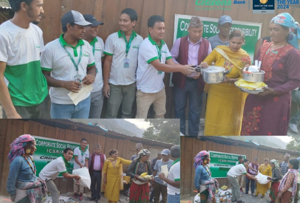 सिटिजन्स बैंकद्वारा अग्नि पीडितलाई राहत वितरण