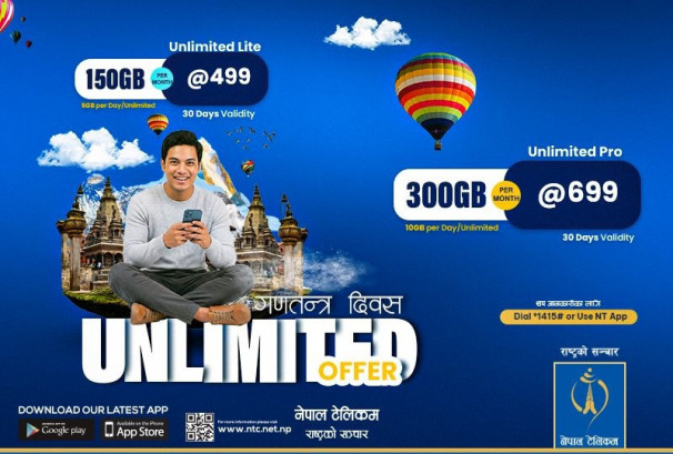 गणतन्त्र दिवसको अवसरमा नेपाल टेलिकमले ल्यायो विशेष अफर योजना, यस्ता छन् सुविधा