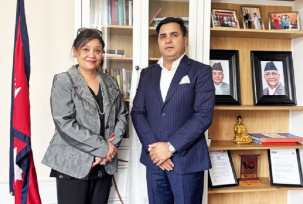 नेपाल–डेन्मार्क सम्बन्ध विस्तारमा छलफल, सीएनआईका प्रतिनिधि र राजदूत तुलाधरबीच भेटवार्ता