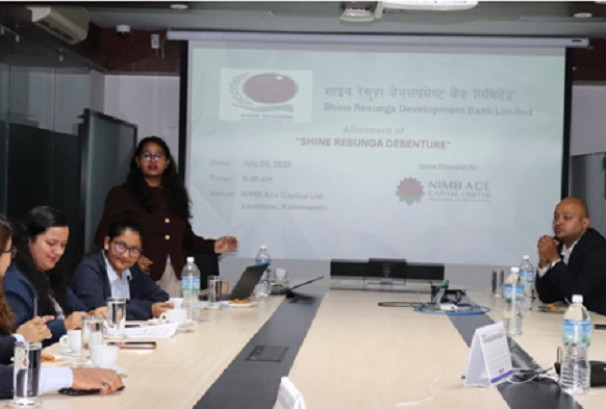 शाइन रेसुङ्गा डेभलपमेण्ट बैंकको ऋणपत्र बाँडफाँड