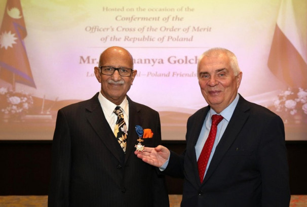 लोकमान्य गोल्छा पोल्यान्डको 'अफिसर्स क्रस अफ द अर्डर अफ मेरिट' पदकबाट विभूषित