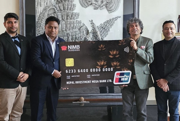 नेपाल इन्भेष्टमेण्ट मेगा बैंकले ल्यायो युनियन–पे कार्ड सेवा