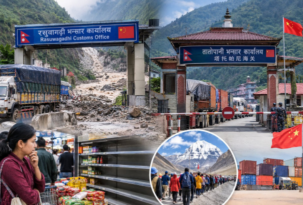 रसुवागढी र तातोपानीबाट मालवाहक आवागमन रोकिँदा दशैं बजार पुरानै स्टकको भरमा
