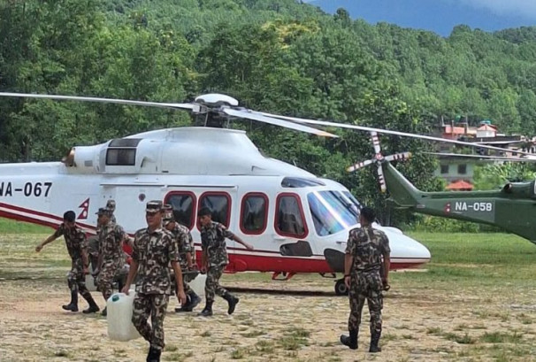 भोटेकोशी बाढीपछि ११४ जनाको हवाई उद्धार