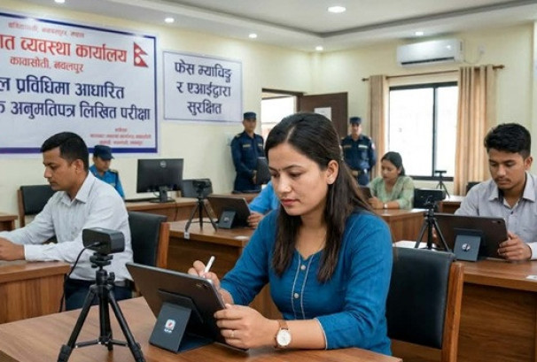 नेपालमै पहिलोपटक ट्याब्लेटमार्फत सवारी चालक अनुमतिपत्रको परीक्षा
