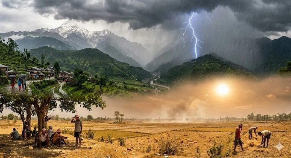 पश्चिमी प्रणालीको प्रभाव: पहाडमा वर्षा, तराईमा तातो लहरको जोखिम