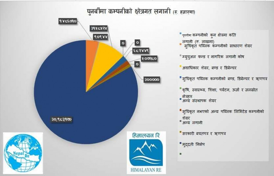 सेयर बजारमा नेपाल रि र हिमालयन रि इन्स्योरेन्सको लगानी १५२% ले बढ्यो, अन्य क्षेत्रमा कति ?