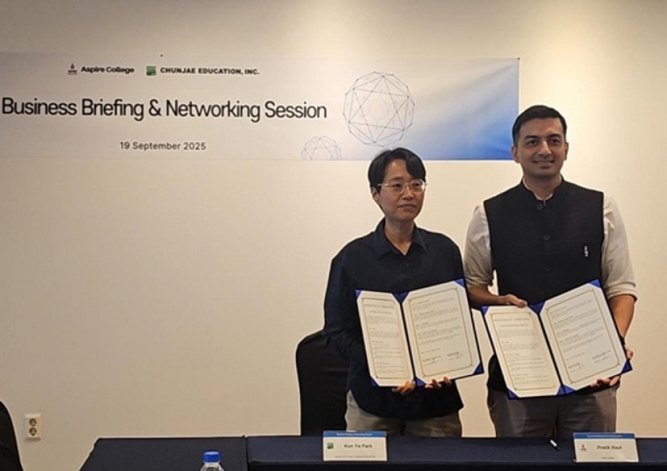 एस्पायर कलेज र कोरियाली कम्पनी छन्जे एजुकेशनबीच दक्षिण कोरियामा सम्झौता