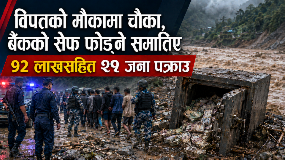 बाढीले बगाएको बैंकको ‘सेफ’मा लुटको नजर, ९२ लाखसहित २९ जना समातिए