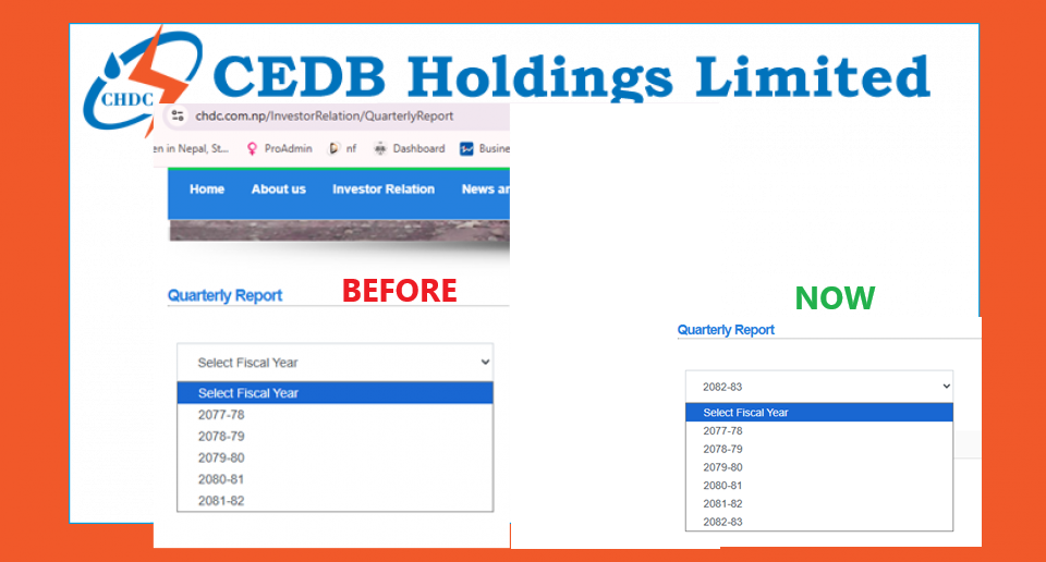 समाचार प्रभाव: सिएचडिसीको वेबसाइटमा अपलोड भयो त्रैमासिक रिपोर्ट