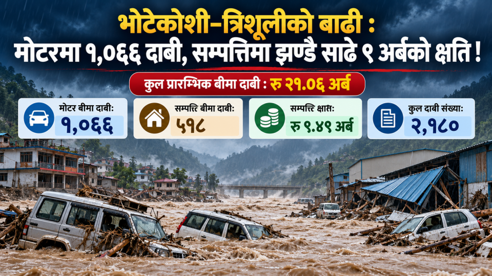 भोटेकोशी–त्रिशूलीको बाढी : मोटरमा १,०६६ दाबी, सम्पत्तिमा झण्डै साढे ९ अर्बको क्षति !