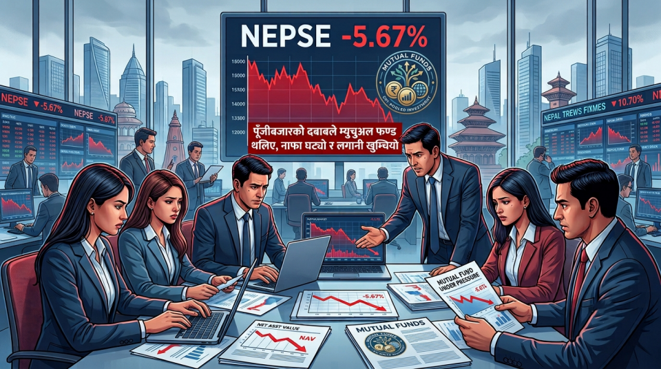 पूँजीबजारको दबाबले म्युचुअल फण्ड थलिए, नाफा घट्यो र लगानी खुम्चियो
