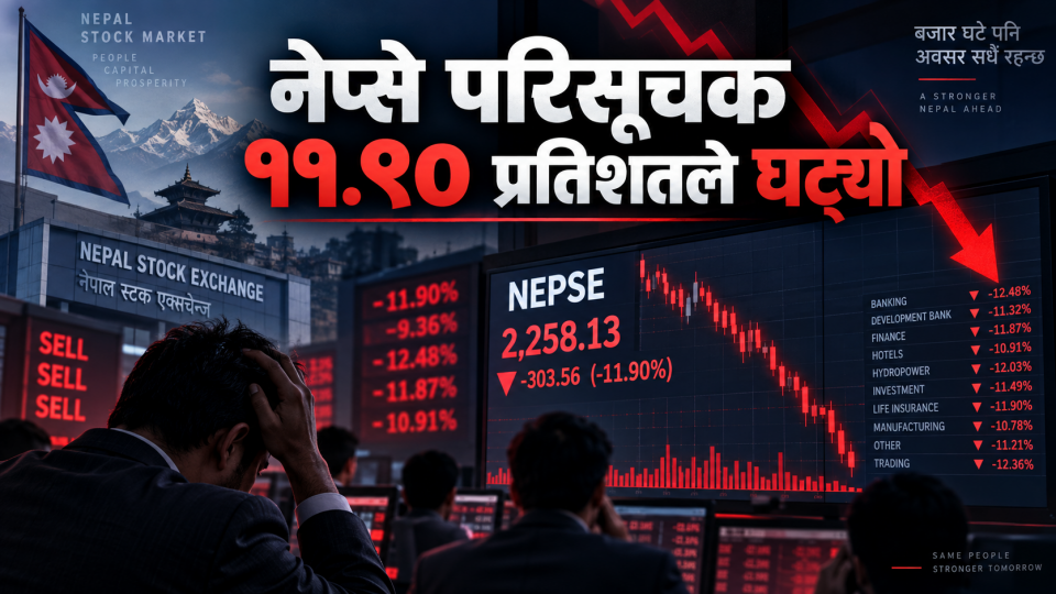 दोहोरो अंकले घट्यो नेप्से, जानकार भन्छन्, ‘सेन्टिमेन्ट नेगेटिभ छ, बजार साइडवेजमै’