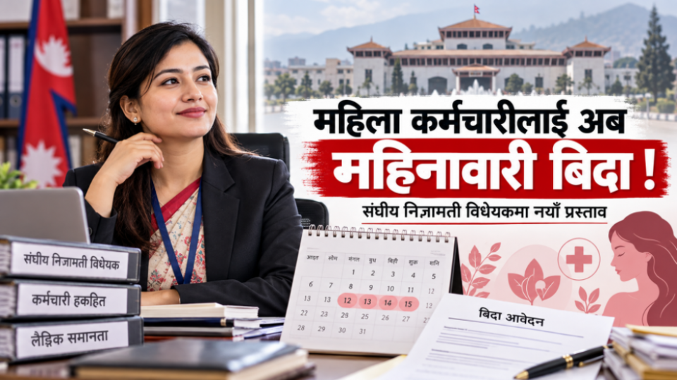 महिला कर्मचारीलाई अब महिनावारी बिदा ! संघीय निजामती विधेयकमा नयाँ प्रस्ताव