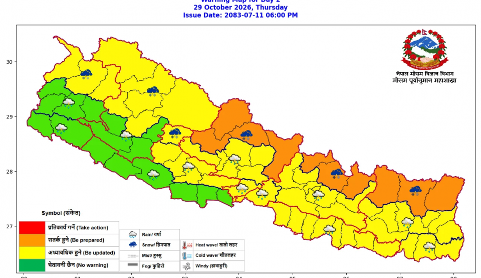 आजदेखि नेपालमा चक्रवात ‘अर्नब’को प्रभाव, धेरै स्थानमा वर्षा र हिमपातको सम्भावना