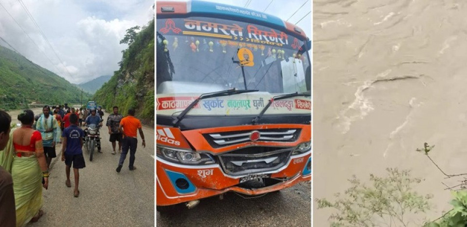सुनकोशीमा खस्यो कार,  चार जना बेपत्ता