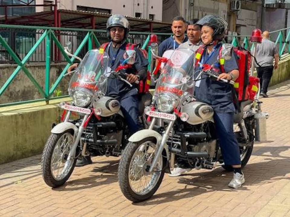 काठमाडौं महानगरमा आजदेखि बाइक एम्बुलेन्स सेवा सुरु