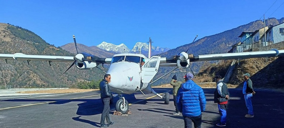 फाप्लु विमानस्थलमा १७ दिनपछि पुनः उडान सुरु