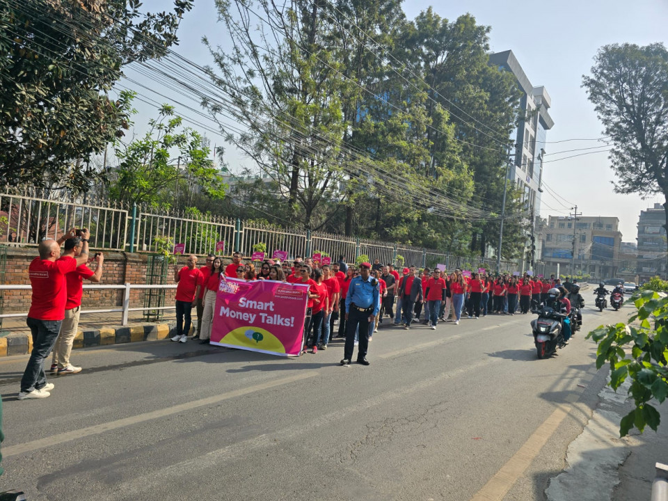 प्रभु बैंकको ग्लोबल मनि विकअन्तर्गत प्रभातफेरी कार्यक्रम